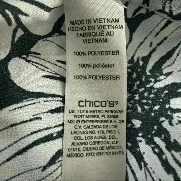 Chicos Women’s 2 US L Mixed Print 3/4 Roll Tab Sleeves High Low Tunic Top - Picture 11 of 13